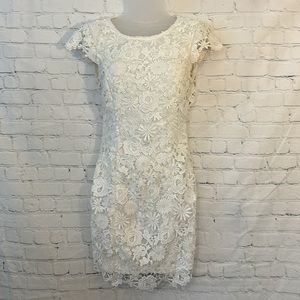 Lulu’s Stunning white lace backless dress